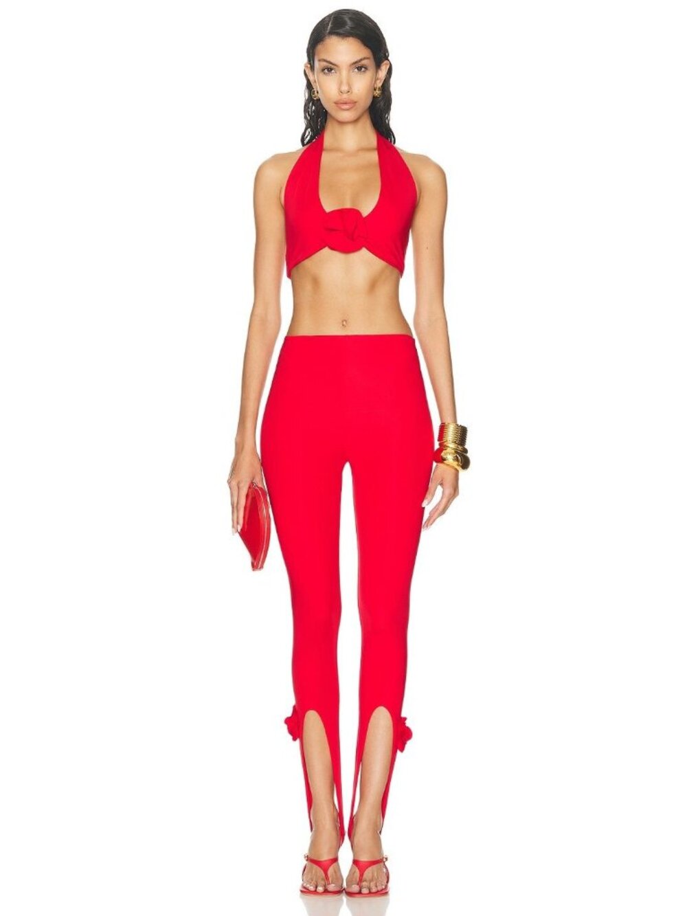 Maygel Coronel Asteria Leggings in Red One Size Womens Rose Stirrups pants